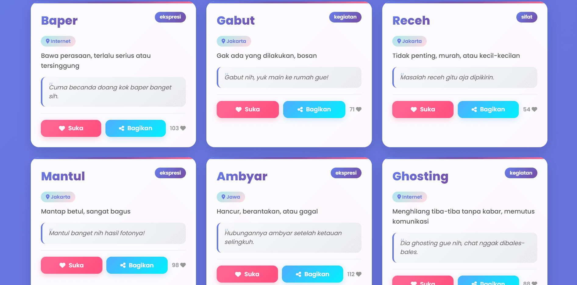 Kamus Bahasa Gaul screenshot 2
